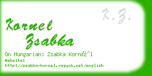 kornel zsabka business card